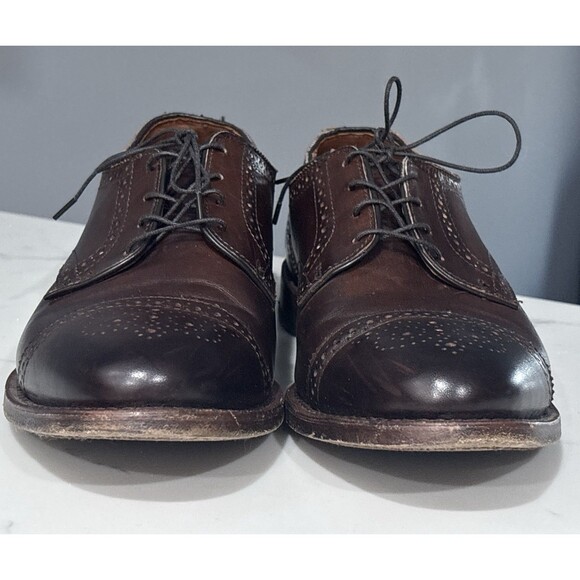 Allen Edmonds Strand Leather Cap Toe Oxford Mens 10.5 D Brown Dress Shoes